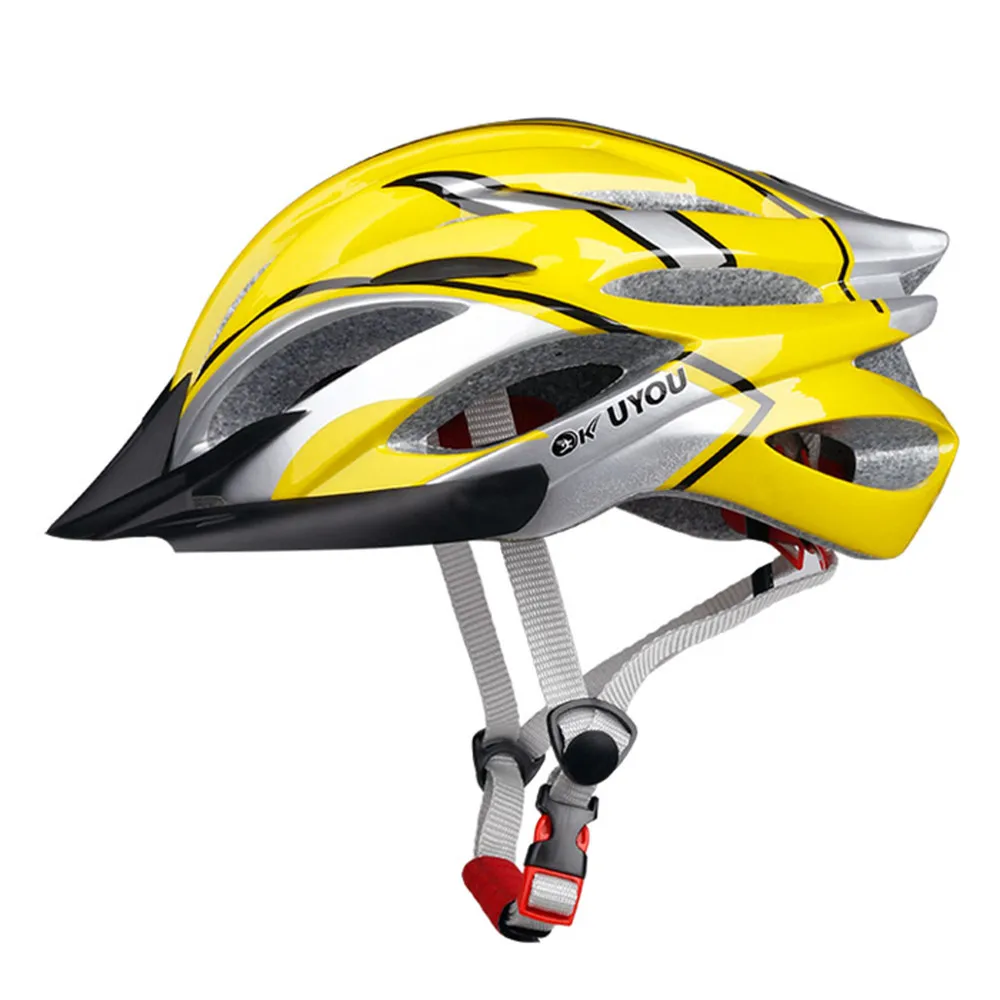 Сверхлегкий велосипедный шлем, регулируемые велосипедные шлемы с подсветкой, размер 57-61 21, дизайн с отверстием от ветра, велосипед спортивный для езды на открытом воздухе, 4 цвета - Цвет: Yellow