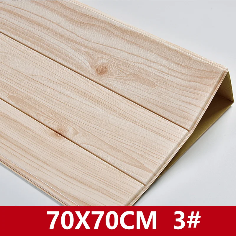 

3D Wooden Wall Sticker Living Room Home Decor PE Foam Waterproof Wall Covering Wallpaper For TV Background Kids Room 3D Stickers