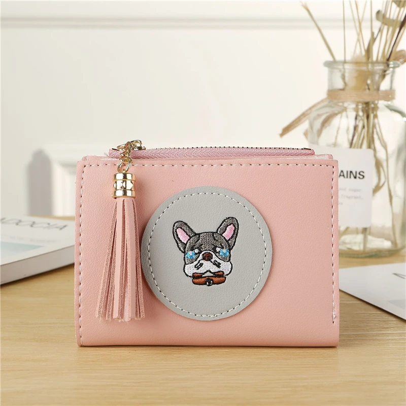 Wonworld new brand Women Wallets Cute Small Purse Carton Dog Short