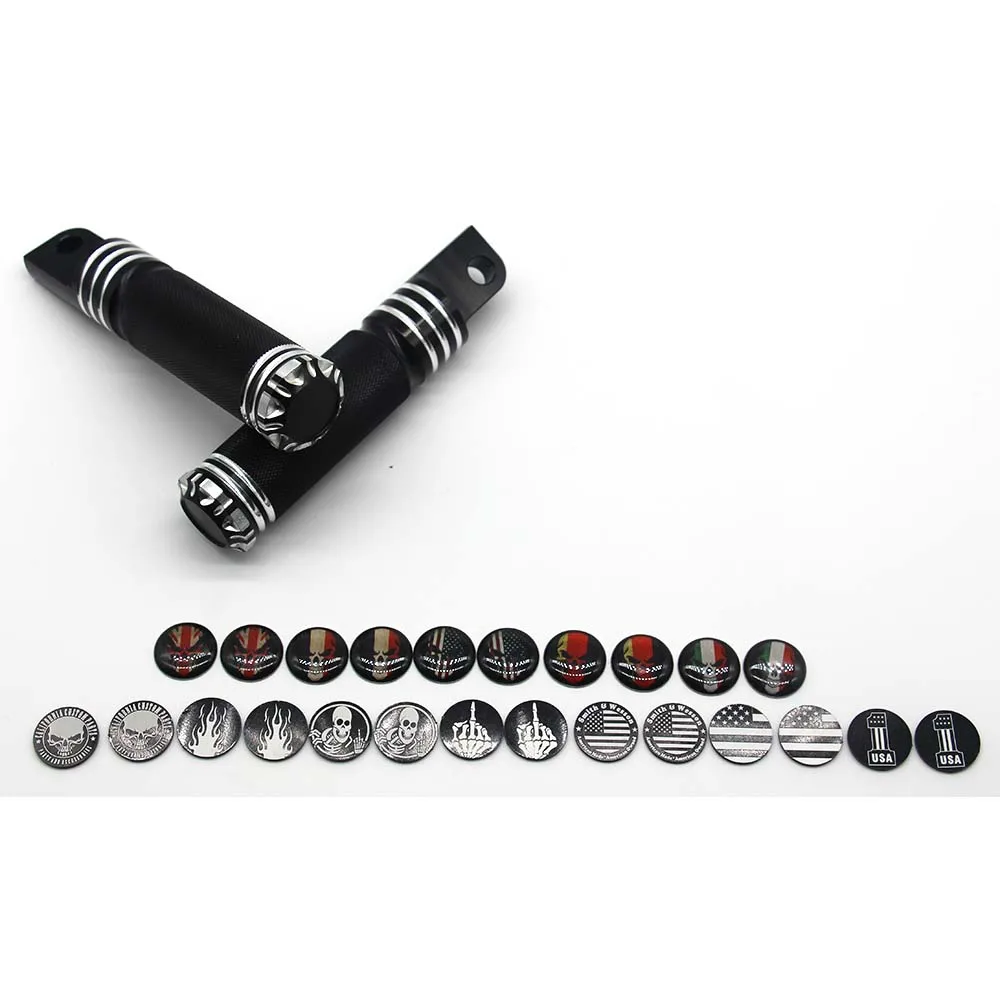 

For Harley Dyna Sportster Iron 883 1200 XL UNDEFINED Black Motorcycle Bike CNC Burst Rear Front Foot Pegs Footrest Aluminum
