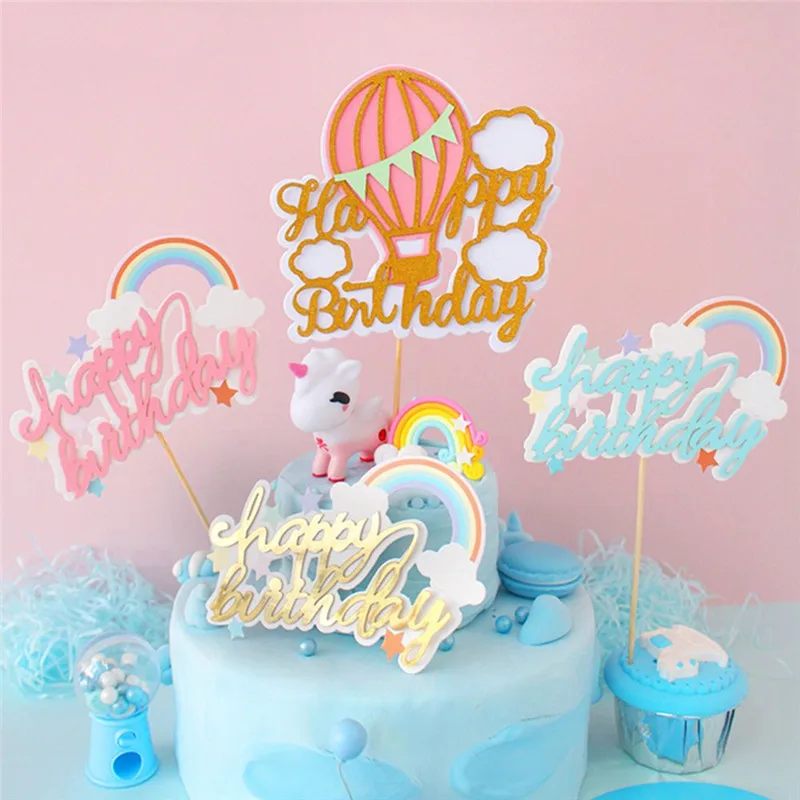 7W8_Hot-air-balloon-rainbow-Cake-Toppers-Happy-Birthday-Cake-Top-Flags-Glitter-Cake-Topper-Decorations-for (2)