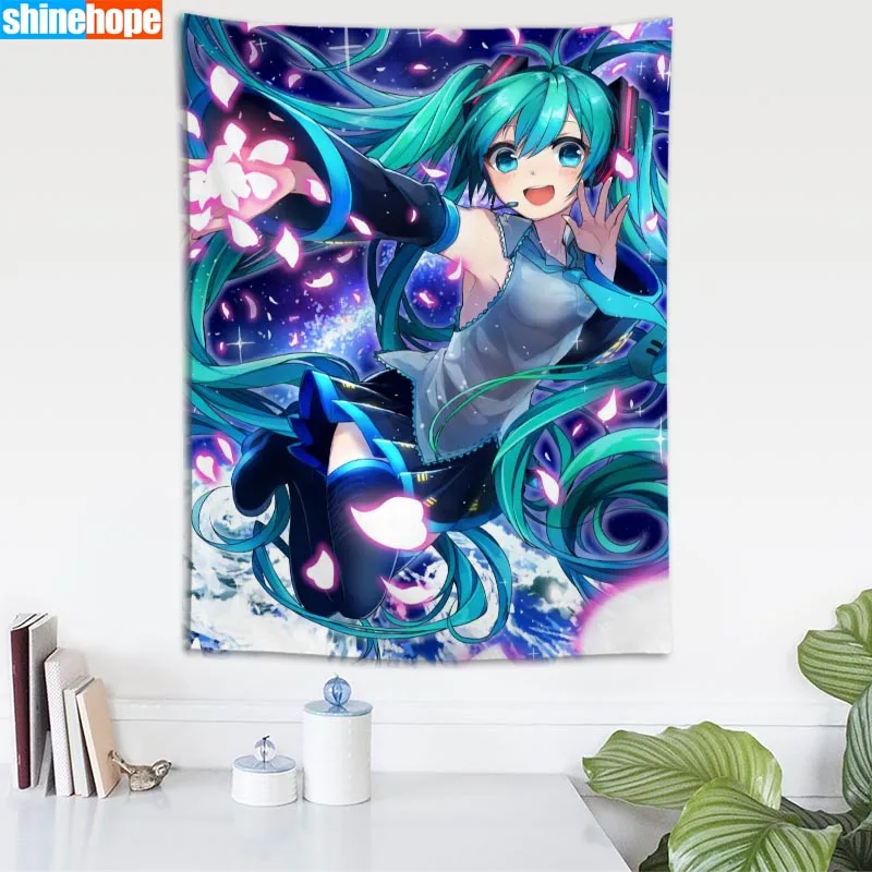 

Hatsune Miku Tapestry Mandala Wall Hanging Wall Tapestry Psychedelic Farmhouse Decor Dorm Room Wall Carpet Wall Blanket