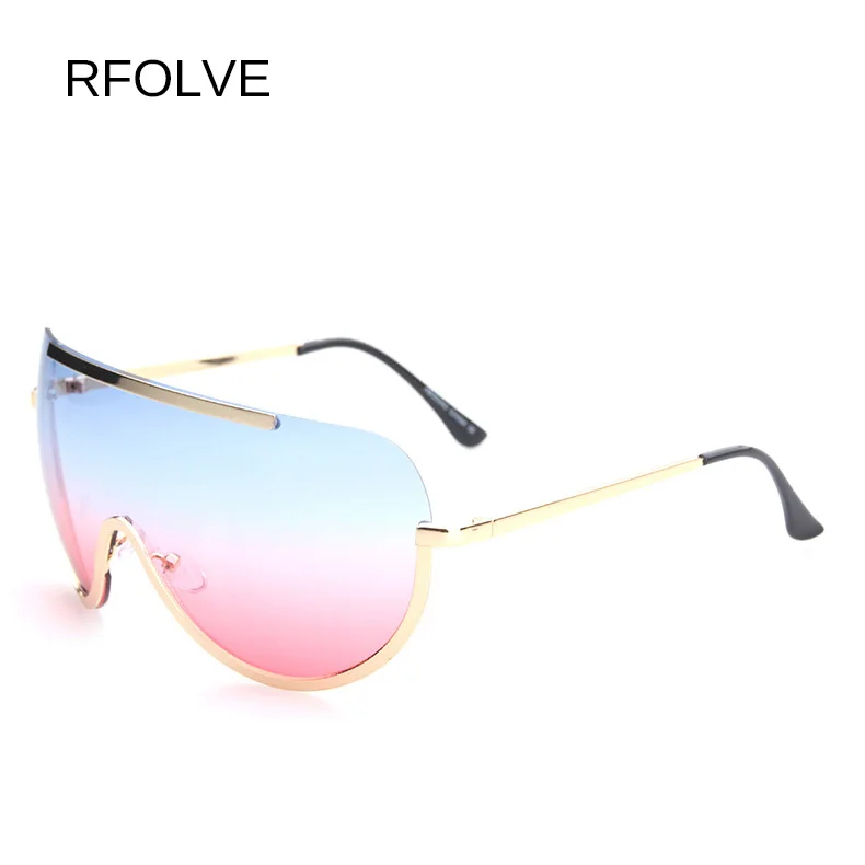RFOLVE, модные солнцезащитные очки для мужчин и женщин, высокое качество, модные квадратные солнцезащитные очки с большой оправой, роскошные негабаритные очки UV400 R8548 - Цвет линз: C3 Blue Pink