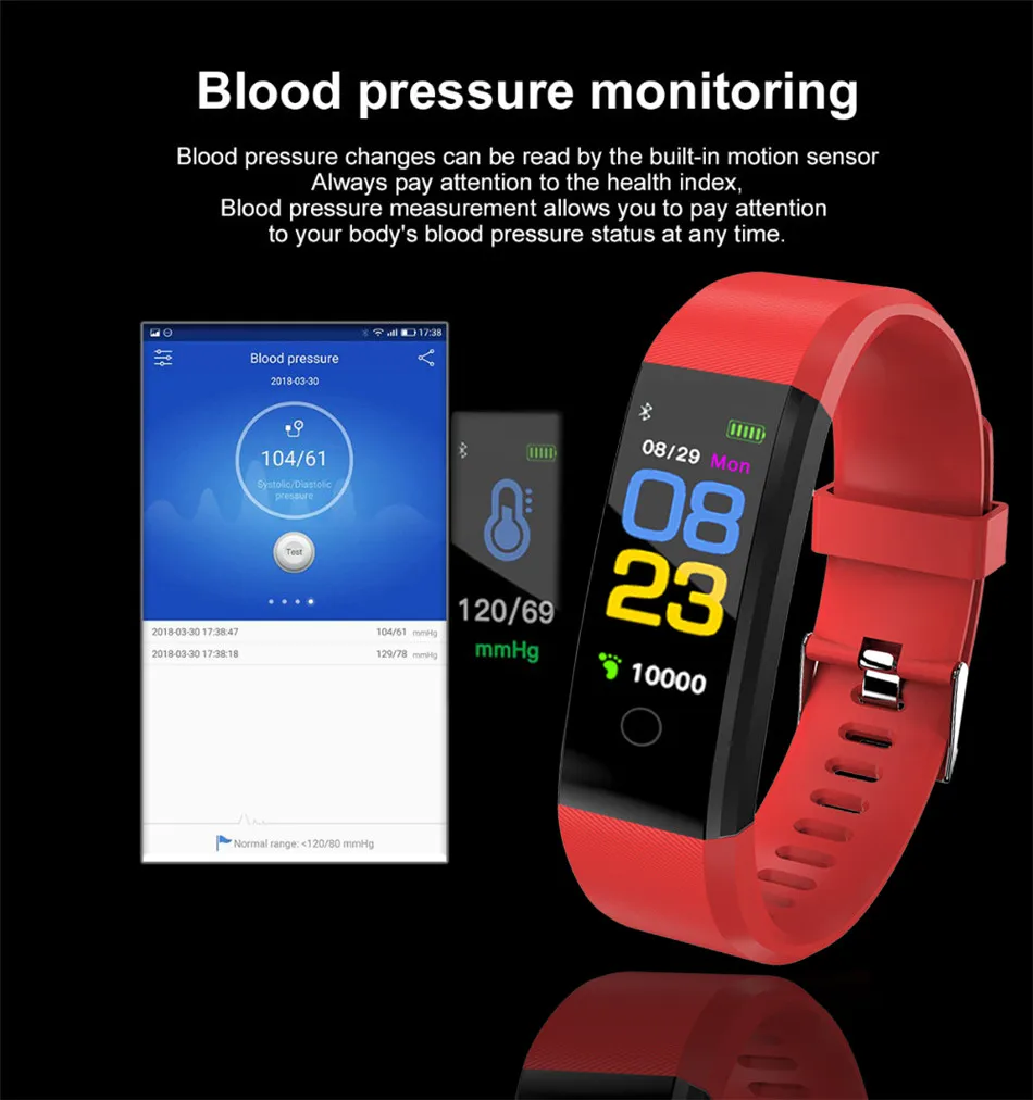 Bluetooth умный Браслет кровяное давление монитор сердечного ритма водонепроницаемый спортивный смарт-Браслет фитнес-трекер фитнес-браслет