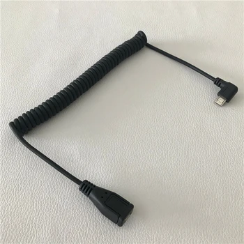 

Micro USB Right Angle Adapter 5Pin Male to Female Data Transfer Extension Spring Cable Black 1.5M for Car Mobile Phone Android