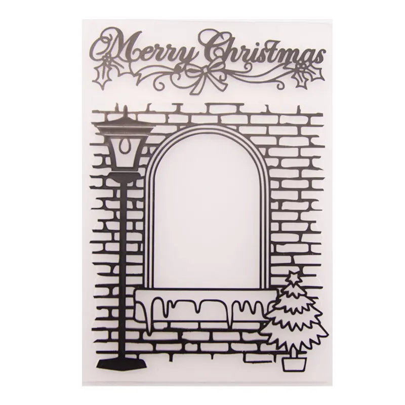  Merry Christmas Plastic Template Embossing Folder For Scrapbooking DIY Paper Card Photo Album Party - 32955561113