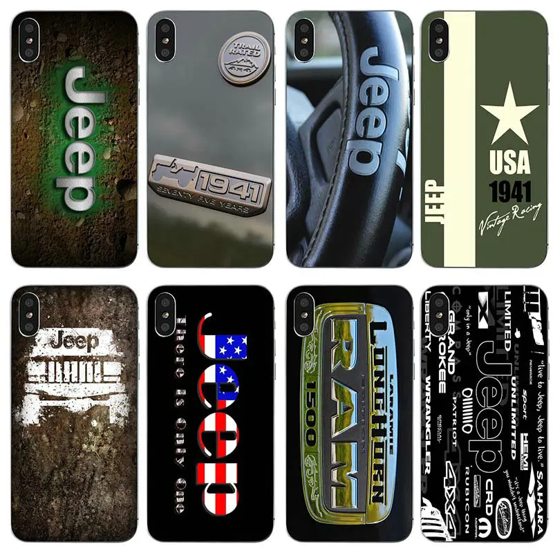 

Soft TPU Silicone Mobile Phone Cases for iphone 7 6S 6 8 Plus 5 5S 5C SE X XR XS Max 4 4S Coque Shell Fashion Jeep Sport Logo