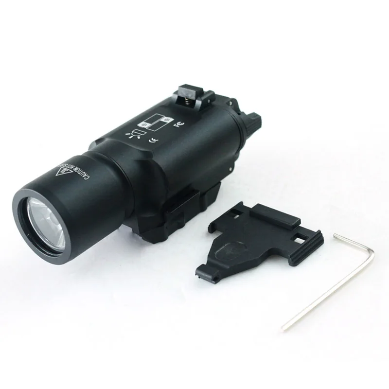 Тактический фонарь с ЧПУ для изготовления X300 ультра светодиодный оружейный фонарик для охоты - Цвет: Черный
