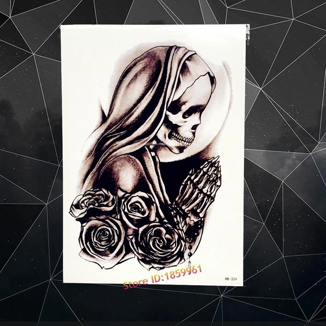 Believer Num Skull Pray Temporary Tattoo Sticker Fake Rose Flower Arm Tatoo Men Women Body Art Waterproof Tatto Stickers AHB-324 Believer Num Skull Pray Temporary Tattoo Sticker Fake Rose Flower Arm Tatoo Men Women Body Art Waterproof Tatto Stickers AHB-324