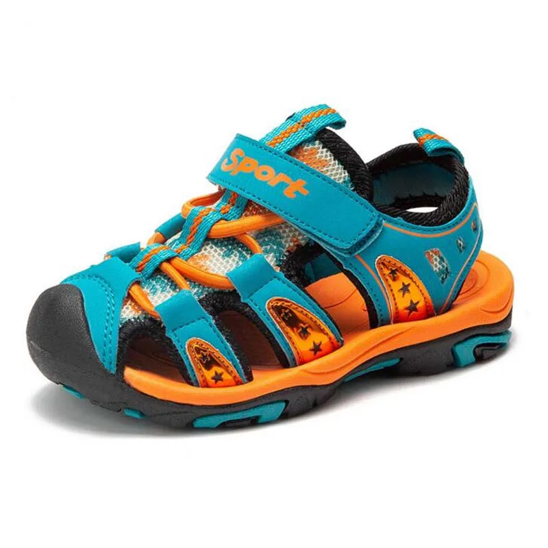

New Children's shoes sandals PU leather boys sandals hollow out big kids beach sandals soft sole baotou girls sandals size 26-37