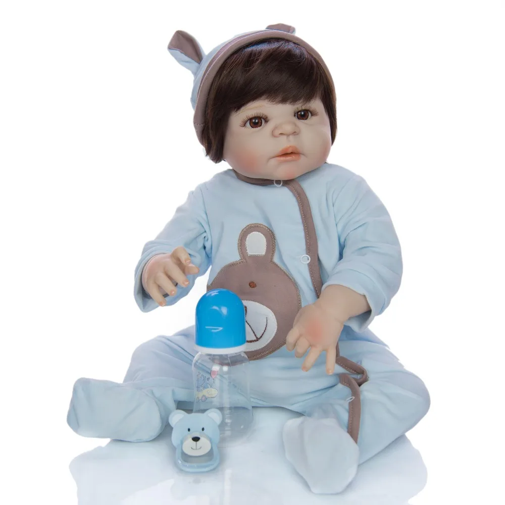 56 см силиконовая кукла-младенец, мальчик игрушка как настоящее полное Силиконовое Боди Новорожденные младенцы кукла bebes reborn bonecas