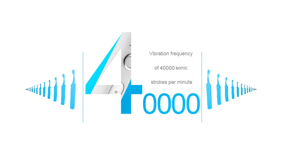 Alfawise SG - 949 Sonic Electric Toothbrush with Smart Timer Five Brushing Modes Waterproof with 3 Brush Heads