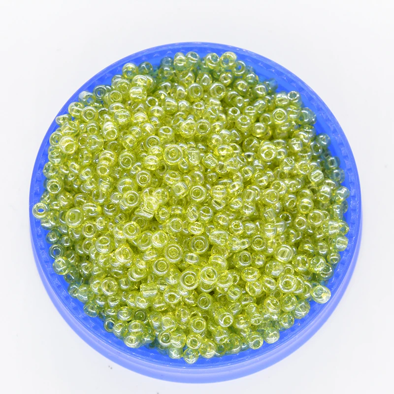 

Wholesale 1000pcs/lot 2mm Glass Czech Seed Beads Shiny Transparent Light Green Spacer Beads for DIY Jewelry Making 18 Colors