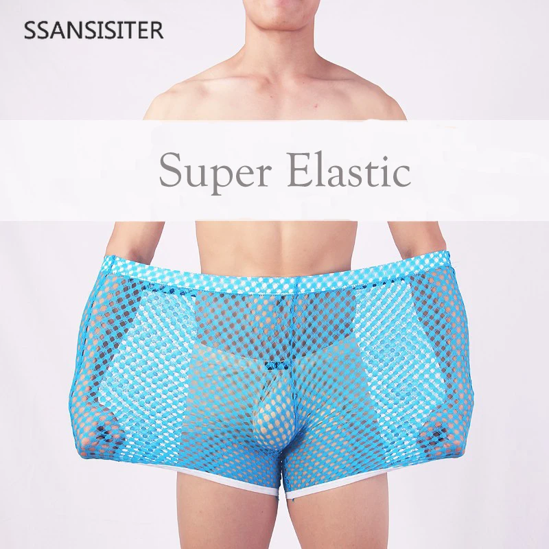 

Men's Sexy Casual Holes Shorts Men's Fashion Style Breathable Shorts Sexy Hollow Mesh Shorts Sleep Men's Short Pants 5 Colors