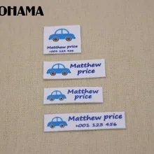 Пользовательские этикетка с именем, детская одежда этикетки, гладильная этикетки, мальчик и девочка бирка, синий Автомобильная Этикетка(L66