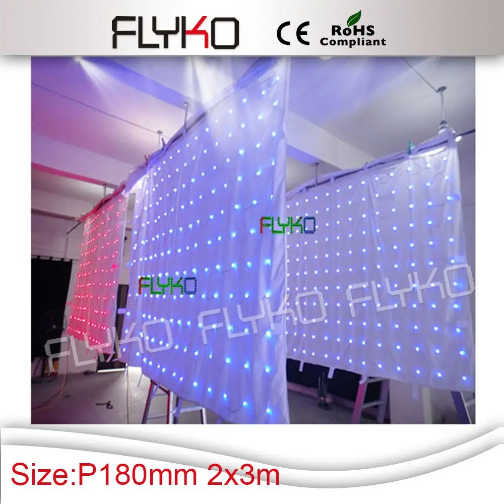 

Free shipping 2M*3M P18 hot sale colourful effects led video Curtain