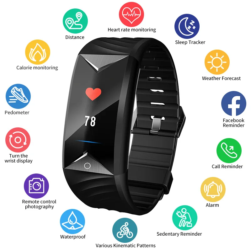 

ZGO Fashion Sport Smart Watch Women Men LED Display Message Reminder Pedometer Heart Rate Tracker Wrist Watch For IOS Android