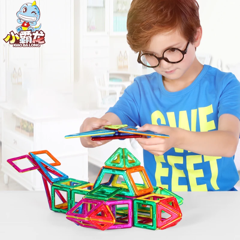 

Magnetic Blocks 158/198pcs Big Size Designer Construction Set Model & Building Toy Plastic Magnetic Blocks Educational Toys
