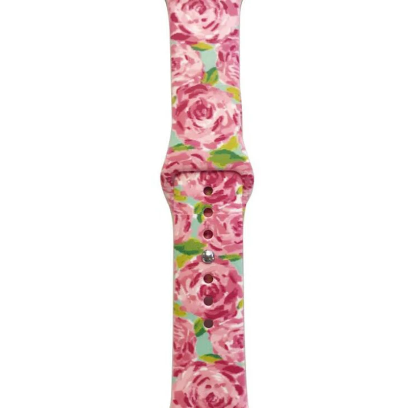 Brand Soft Silicone Watchband For iwatch Strap Apple Watch Band 38mm 42mm 1/2/3/4 Series Printing Flower Style iwatch 40mm 44mm Brand Soft Silicone Watchband For iwatch Strap Apple Watch Band 38mm 42mm 1/2/3/4 Series Printing Flower Style iwatch 40mm 44mm