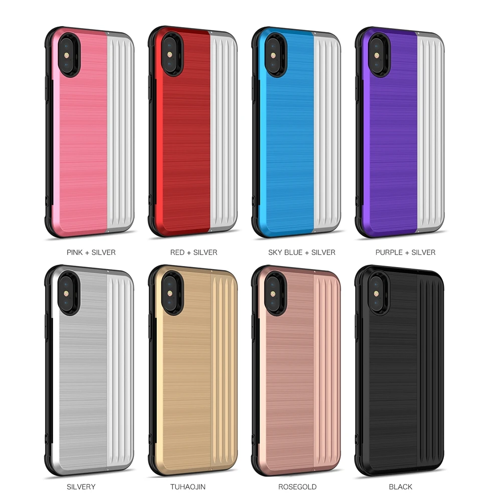 

Card Slot Wallet Case on For iPhone X 6 S 7 8 Plus XS Cover Silicone Hard PC Armor Stand Phone Case For iPhone XS Max XR