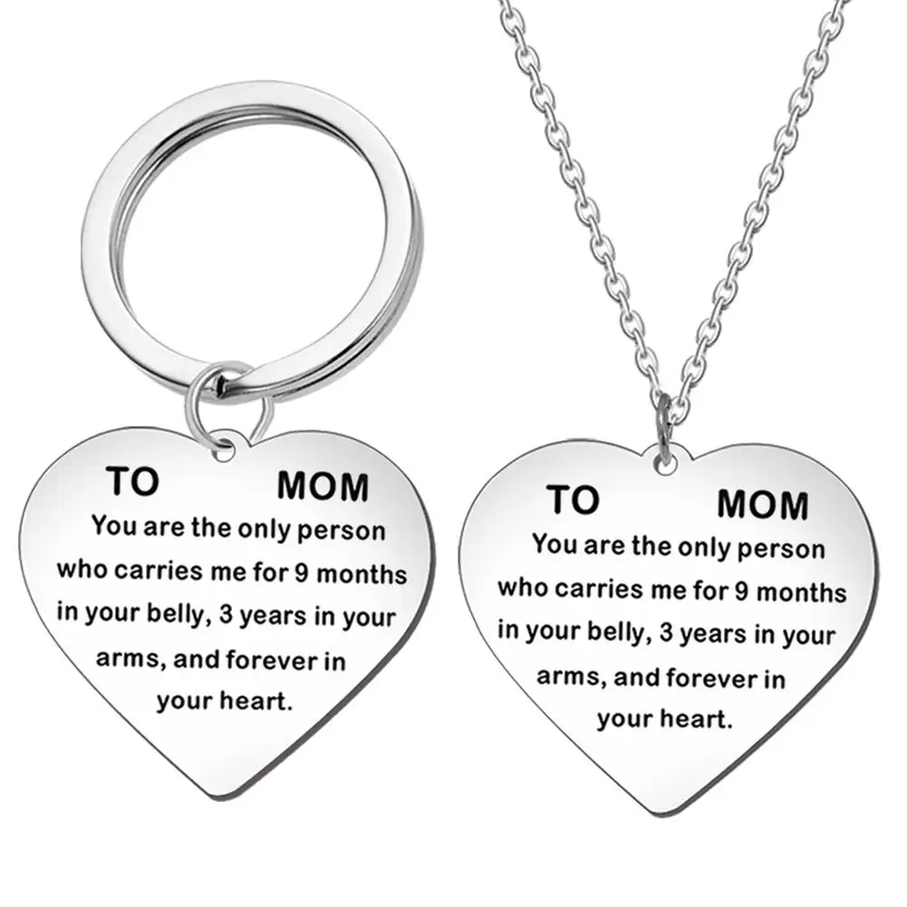 English Letter To Mom Necklace Love Heart Pendant Chain Keychain Key Gift new | Украшения и аксессуары