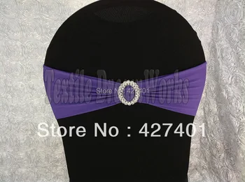 

Dark Purple Spandex Bands / Lycra Band With Oval Buck For Wedding & Banquet