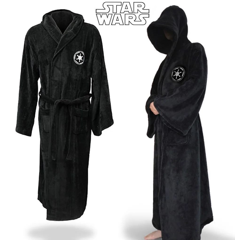 

Star Wars Jedi Knight Robe Deluxe Bath Robe Carnival Cosplay Costume Black Robe Free Shipping full set