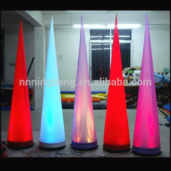 

Free shipment 2m height inflatable cone party decoration inflatable cone with led light