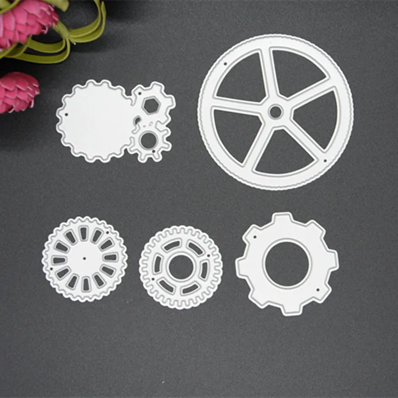 2017 5pcs/set Gear Metal Die Cutting Scrapbooking Embossing Dies Cut