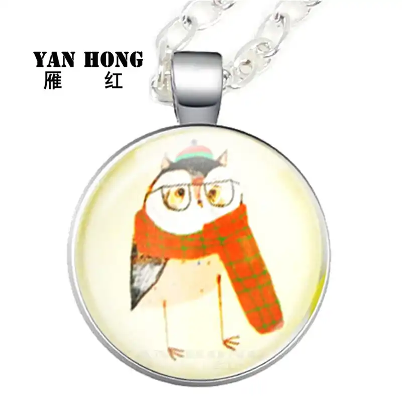 Стекло модное Кристальное ожерелье ручной работы, сова мультфильм дизайн. Сова-символ мудрости и мужества. Это подарок на день рождения