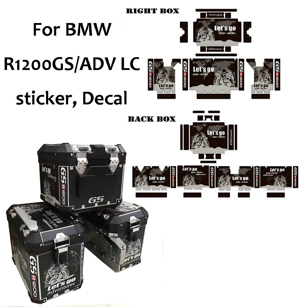 

For BMW R1200GS R1250GS/ADV LC F800GS F850GS F750GS 2014-2019 Motorcycle Saddlebag Tail bag Top Case Decoration Stickers Decals
