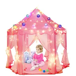 Складная девочка принцесса розовый замок палаточный домик мяч дом Крытый Открытый Портативный Игровая палатка дети играют Спящая палатка