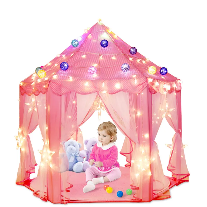 little girls play tent