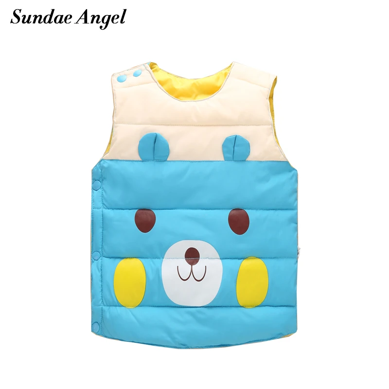 

Sundae Angel Winter girl vest Fashion Patchwork Kids baby boy down jacket coat Polyester Children Outerwear Waistcoats 1-6 Years