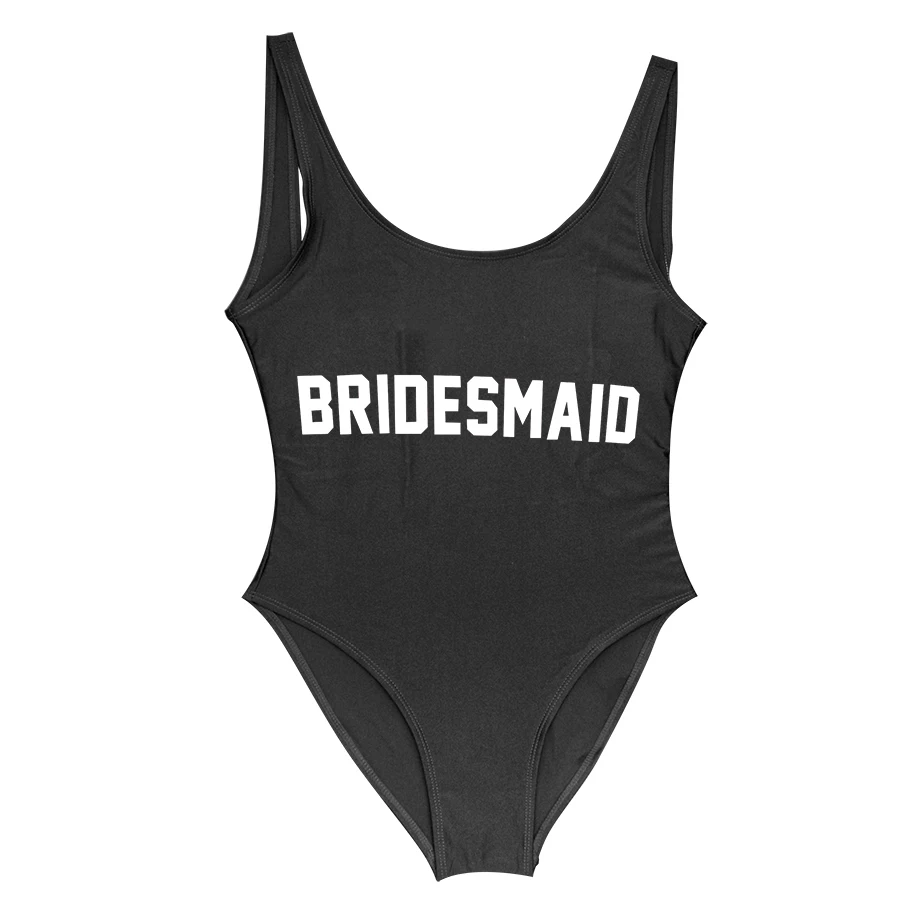 black bridesmaid swimsuit