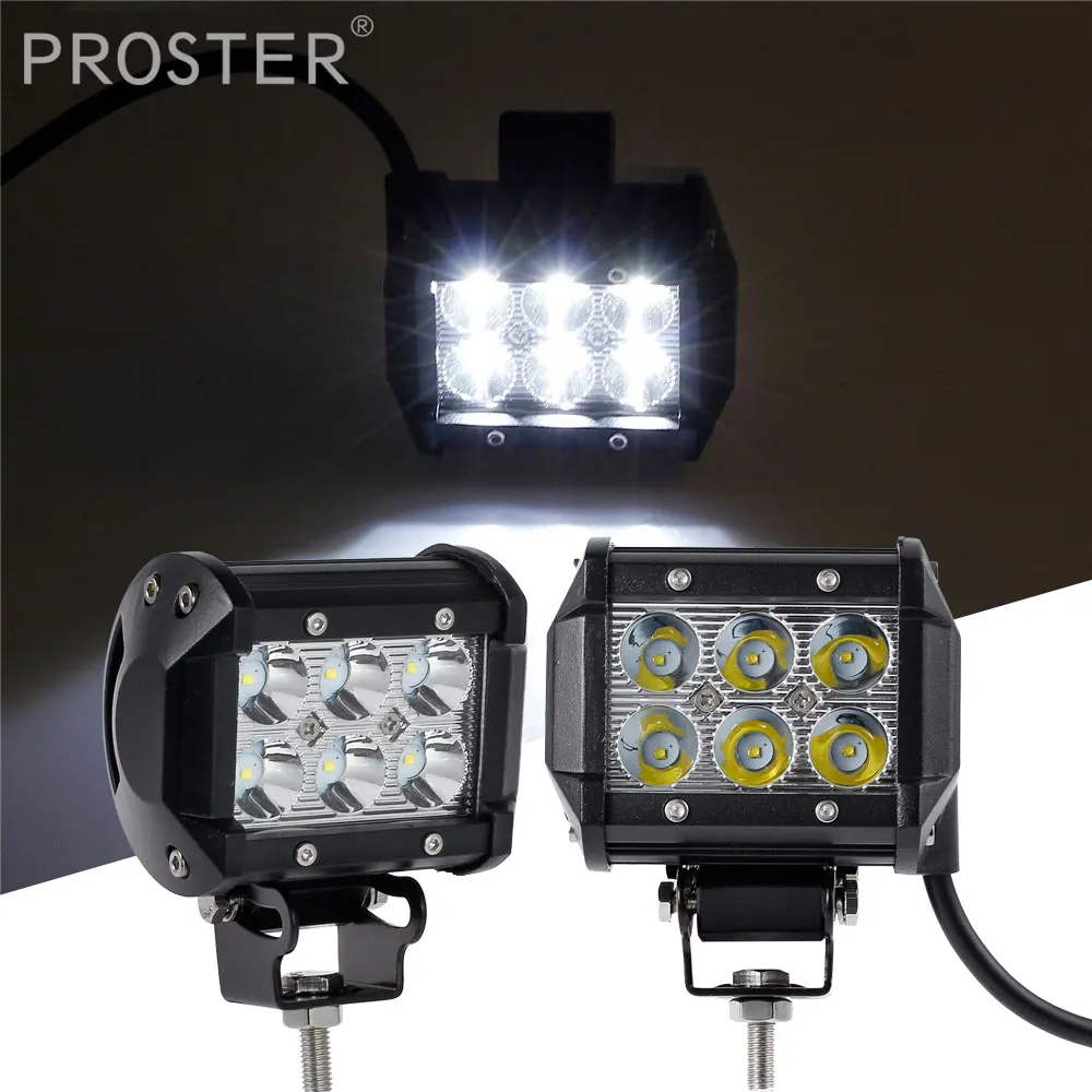 

18W LED Work Light Bar 1260LM 9V 32V 3.8 Inch Super Bright Spotlight Lamps 6000K for Offroad Truck Car Boat Lighting