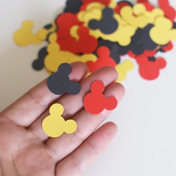 

C01 (100pieces/lot) Red Yellow Red Mouse head Confetti Scrapbooking Paper Punch mouse inspired Birthday Party Decoration