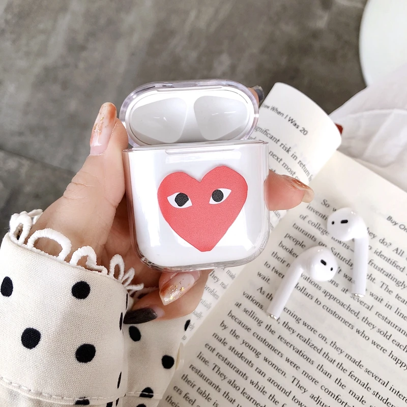 For Airpods2 Case Cute Cartoon Transparent Hard Wireless Bluetooth Earphone Case For Air pods Cover For AirPods Dust Guard Coque