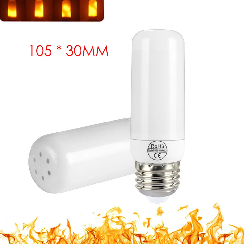 Светодиодный светильник-огонь, мерцающий, 5 Вт, 9 Вт, светильник-свеча, E27, B22, E14, креативная лампа-огонь, 85-265 в, реалистичный светодиодный светильник с эффектом пламени - Испускаемый цвет: 5W 4 Modes