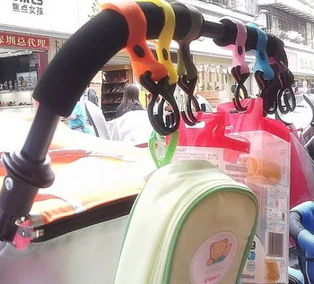 

. Wholesale 100pcs/lot New Plastic Baby Stroller Pram Pushchair Hanger Hanging 2 Hooks b1trq0011