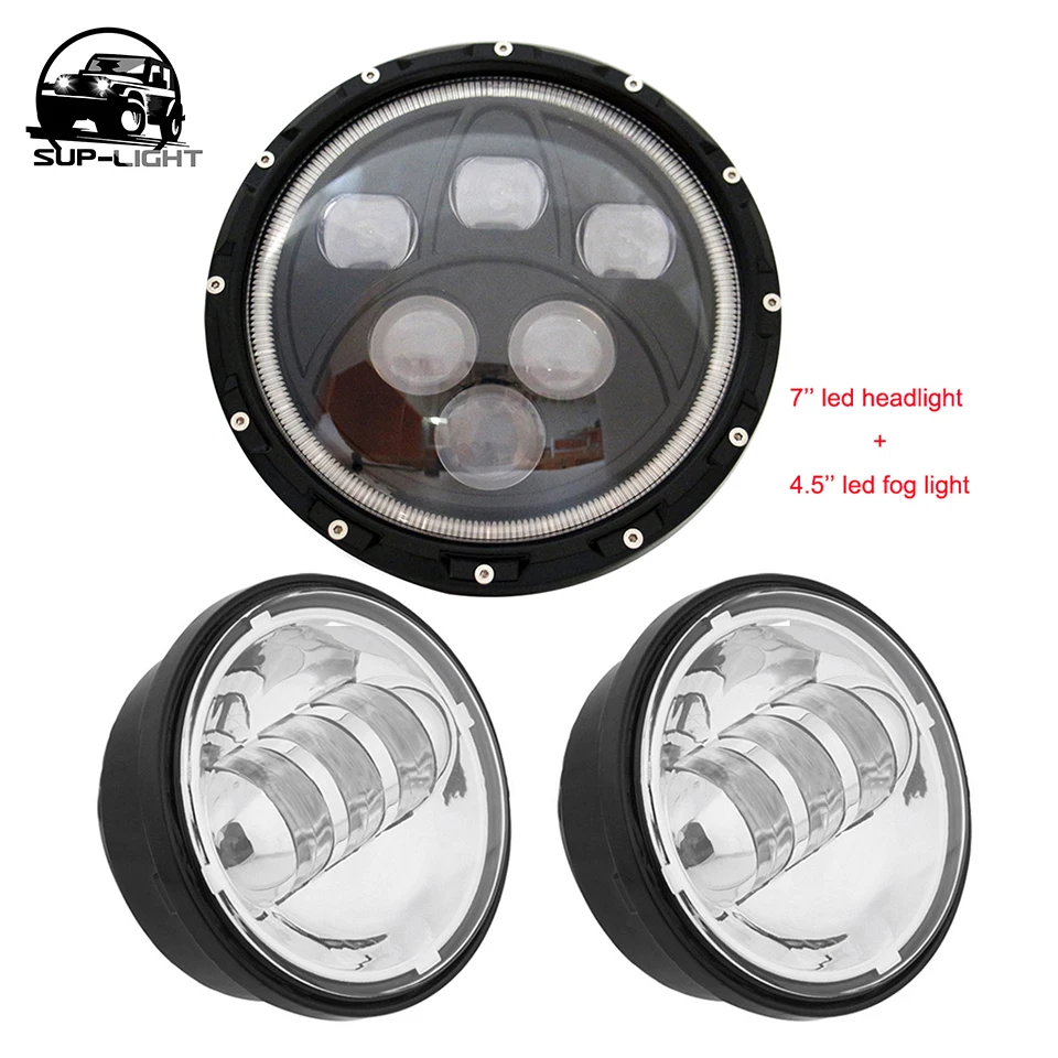 led headlight kits 7 inch led projector headlight with Halo ring DRL