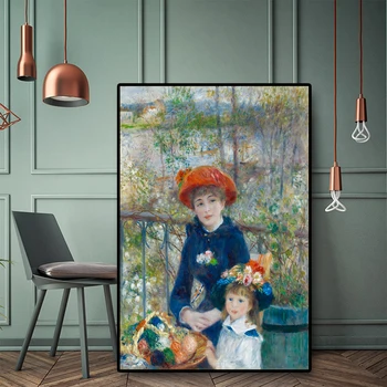 

Two Sisters On the Terrace Impressionism Oil Painting Renoir Poster and Print Canvas Art Giclee Wall Picture for Living Room