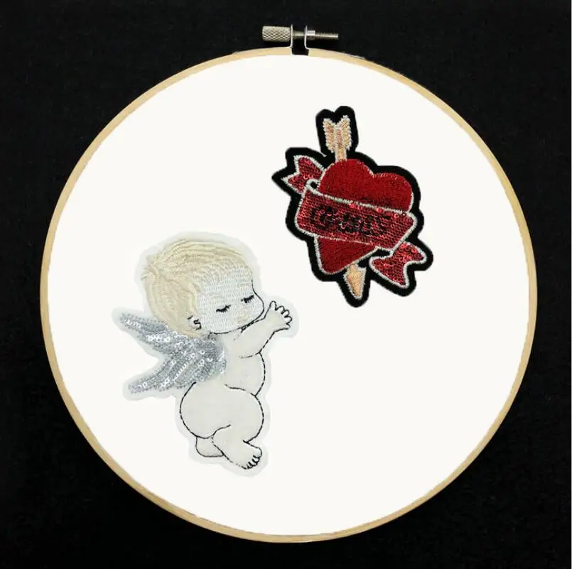 

Little Angel Stereo Toothbrush Embroidered Cloth Sticker Patch Patch Love Special Embroidery Zhang Lixian Embroidery