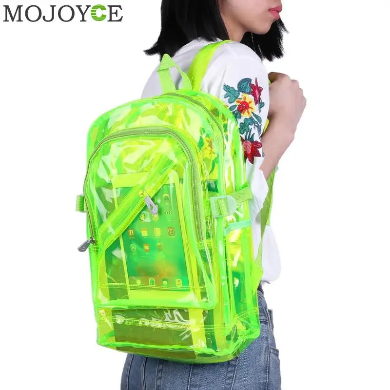green clear backpack