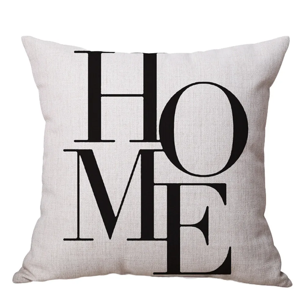 

Fashion Simple geometric Text Pillow Cover Hand Made Cushion Case Blend Cotton Sofa Waist Throw Cushion Cover Home Decoration