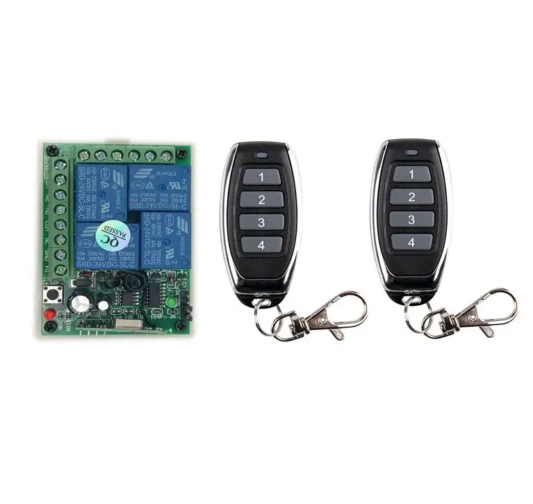 Dc24v Dc12v 4ch Rf 10a Relay Wireless Remote Control Lighting Switches