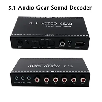 

US/EU Plug 5.1 Audio Devices Digital Audio Decoder Convert DTS/AC3 Source Audio to 5.1 Audio or Stereo Audio Output