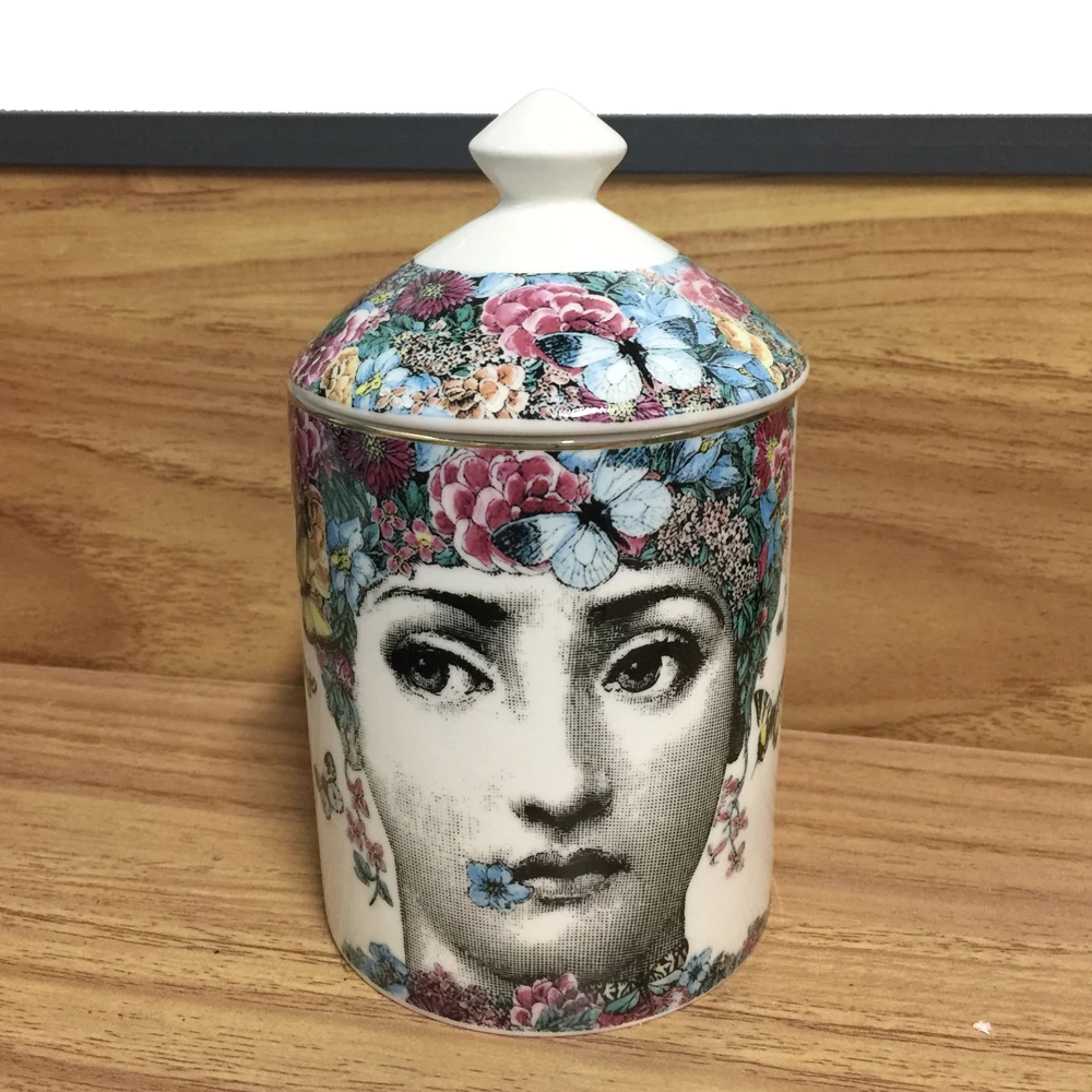 Подсвечник Fornasetti, ручная работа, кувшин для свечей, ретро, Lina, банка для хранения лица, керамическая банка для дома, изысканный керамический Декор