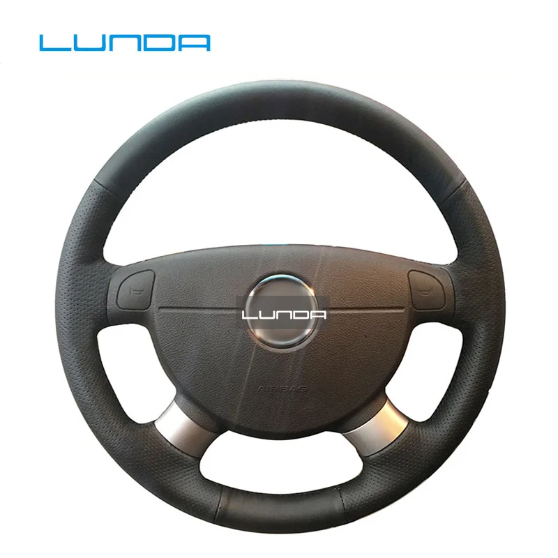 

LUNDA Black Steering Wheel Cover for Chevrolet Lova Aveo Buick Excelle Daewoo Gentra 2013-2015 Chevrolet Lacetti 2006-2012