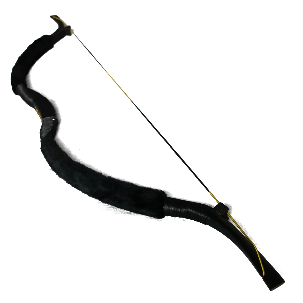 

New Arrival 35LBS Black Goatskin Hunting Longbow Chinese Traditional Handmade Archery Hunter Bow